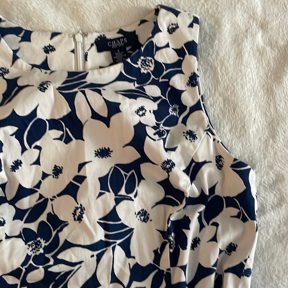 Chaps Sleeveless Floral Dress Size 6 - Picture 3 of 4